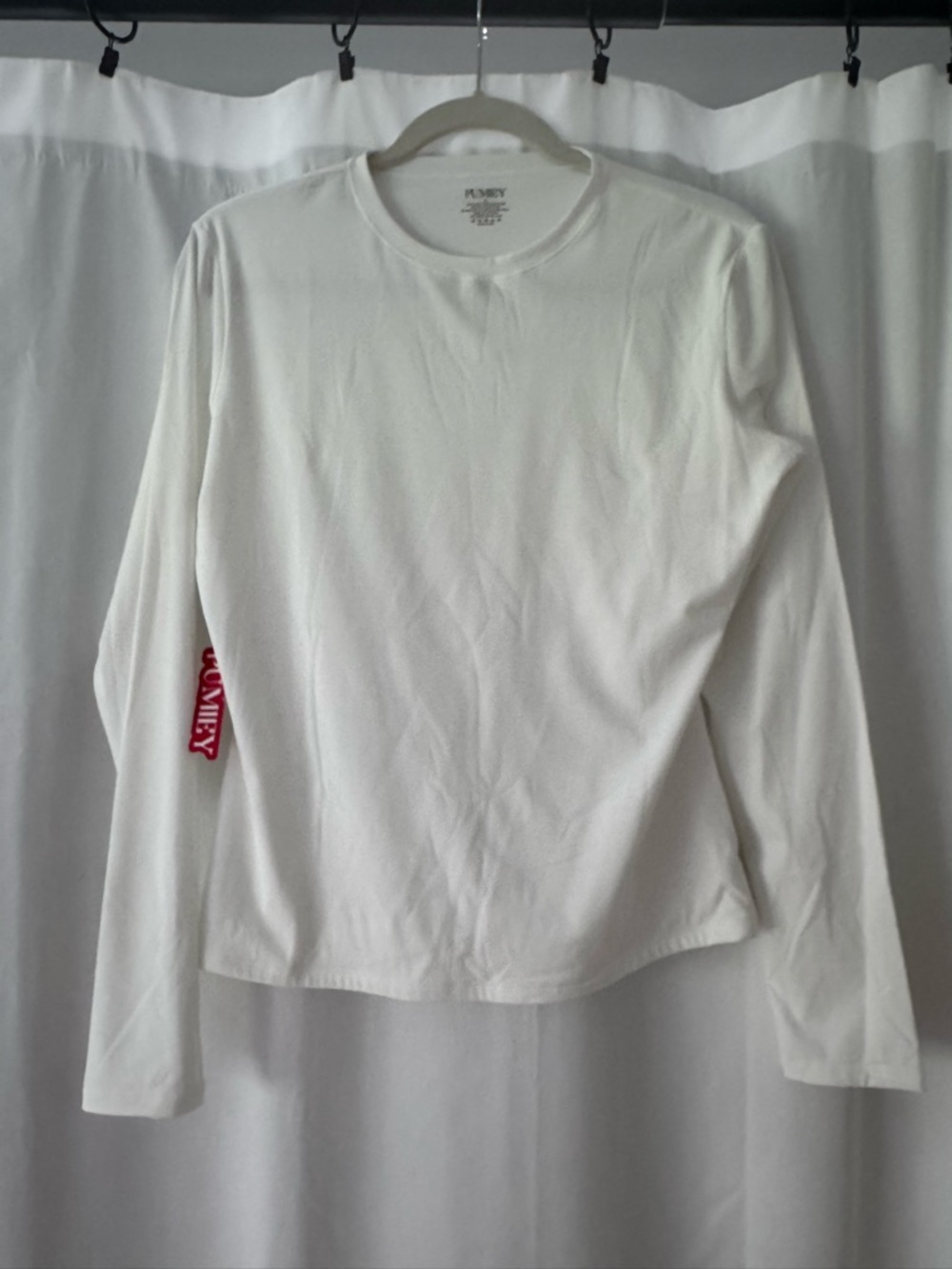 Pullover Crewneck Long Sleeve Tee - White